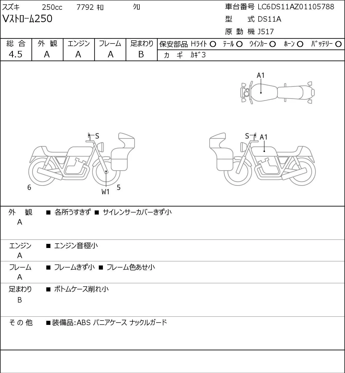 Suzuki V STROM 250 с аукциона JBA, кадр 6