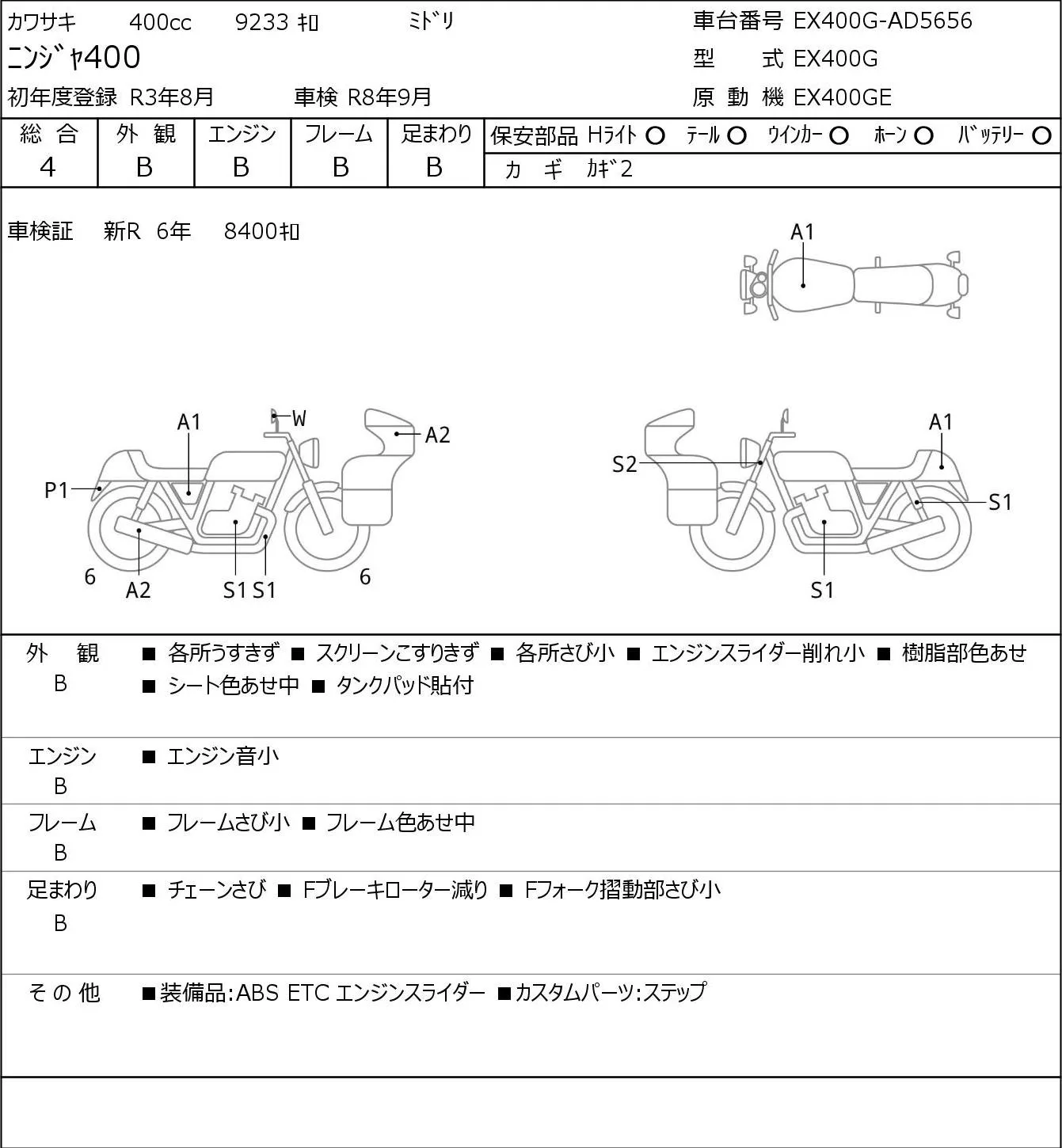 Kawasaki NINJA400 с аукциона JBA, кадр 6