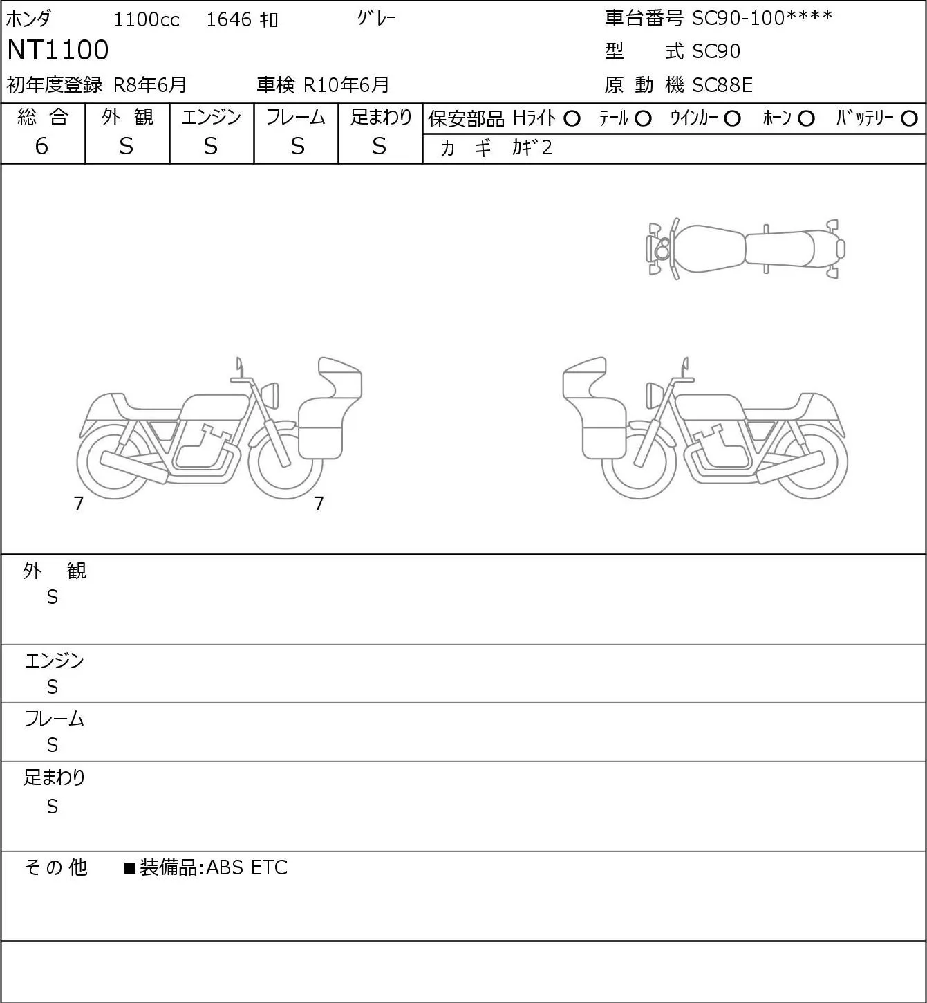 Honda NT1100 с аукциона JBA, кадр 6