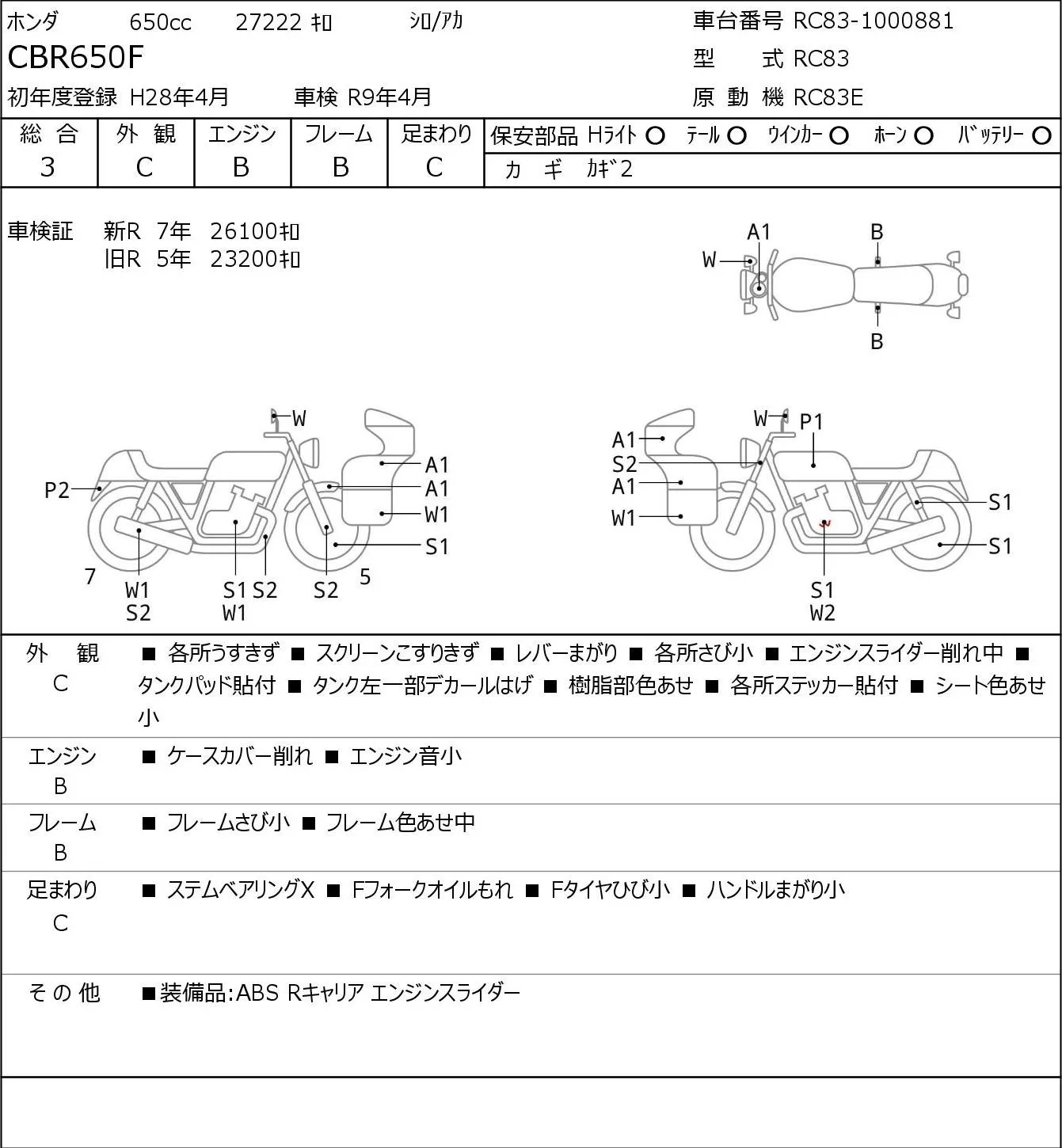 Honda CBR650F с аукциона JBA, кадр 6