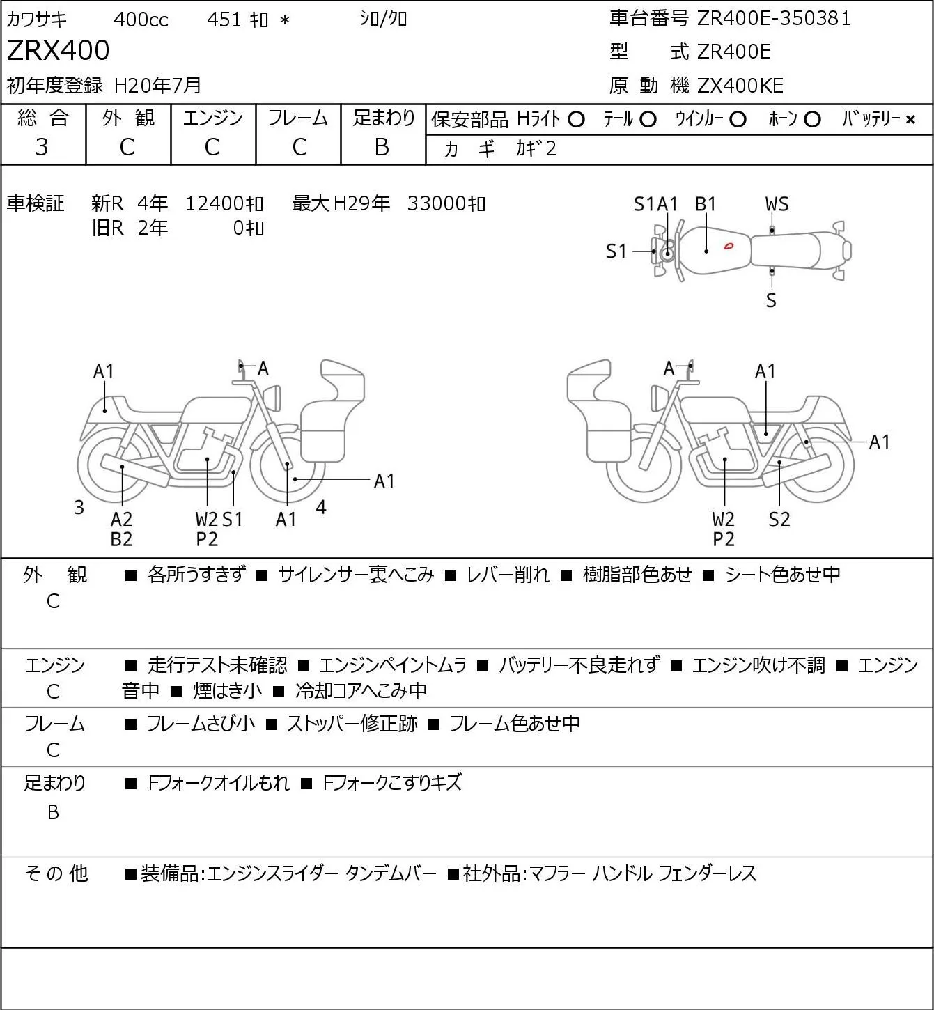 Kawasaki ZRX400 с аукциона JBA, кадр 6
