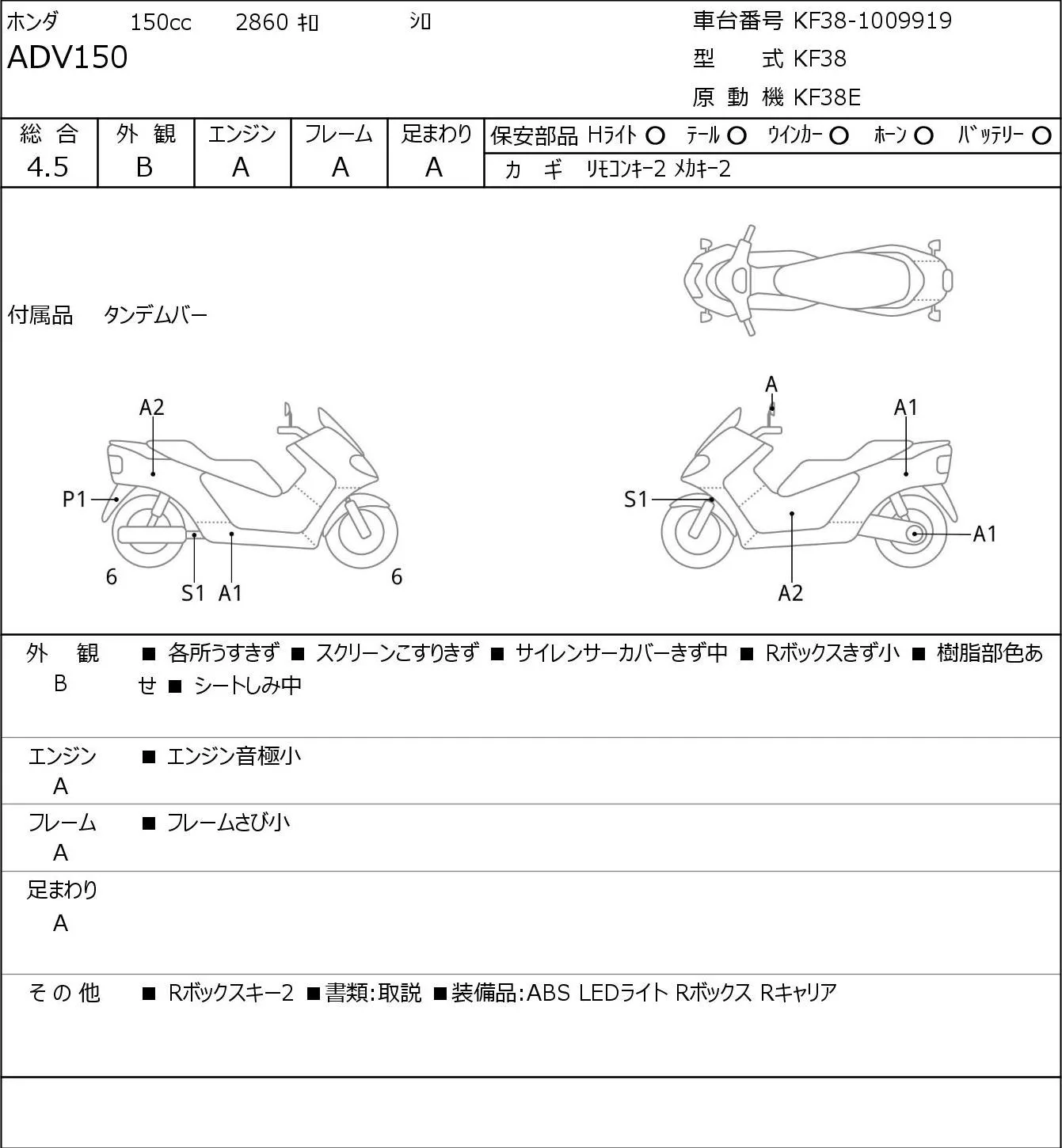 Honda ADV150 с аукциона JBA, кадр 6